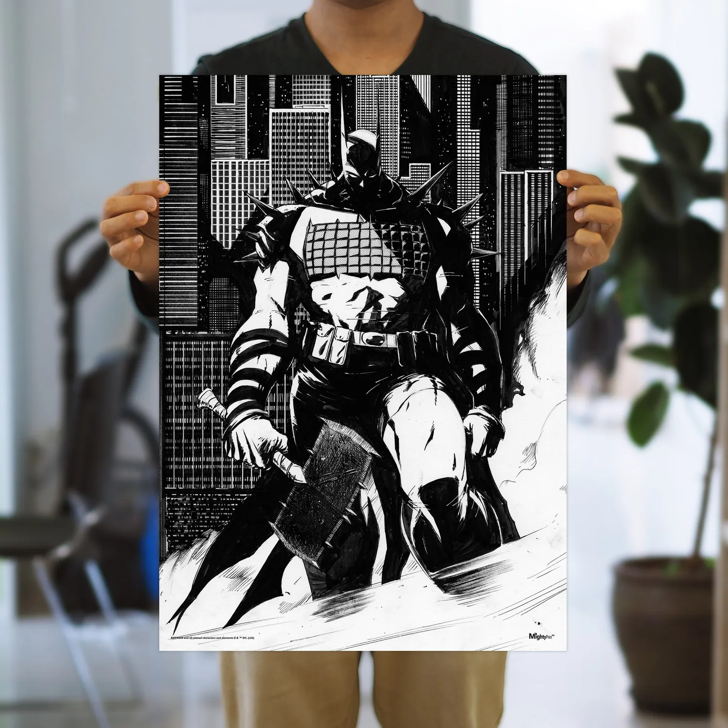 Batman Absolute Batman MightyPrint-veggbilde 17 x 24 tommer svart-hvitt