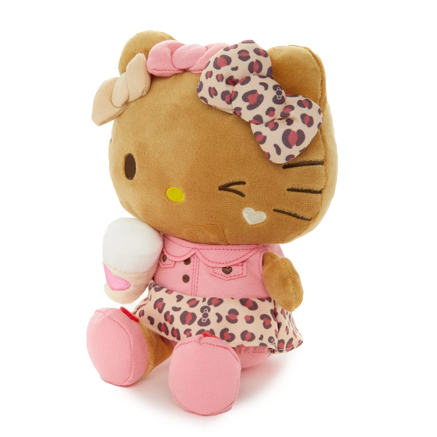 Hello Kitty Trendy Birthday 8″ Plush-bamse, brun leopard