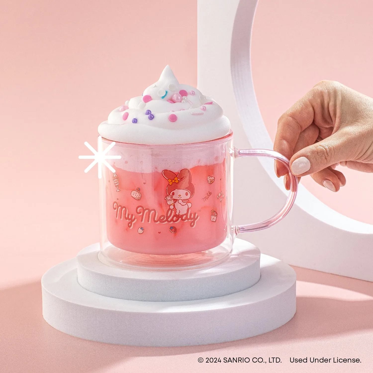 Hello Kitty My Melody Double Wall Coffee Mug glasskrus 400 ml dobbeltvegget