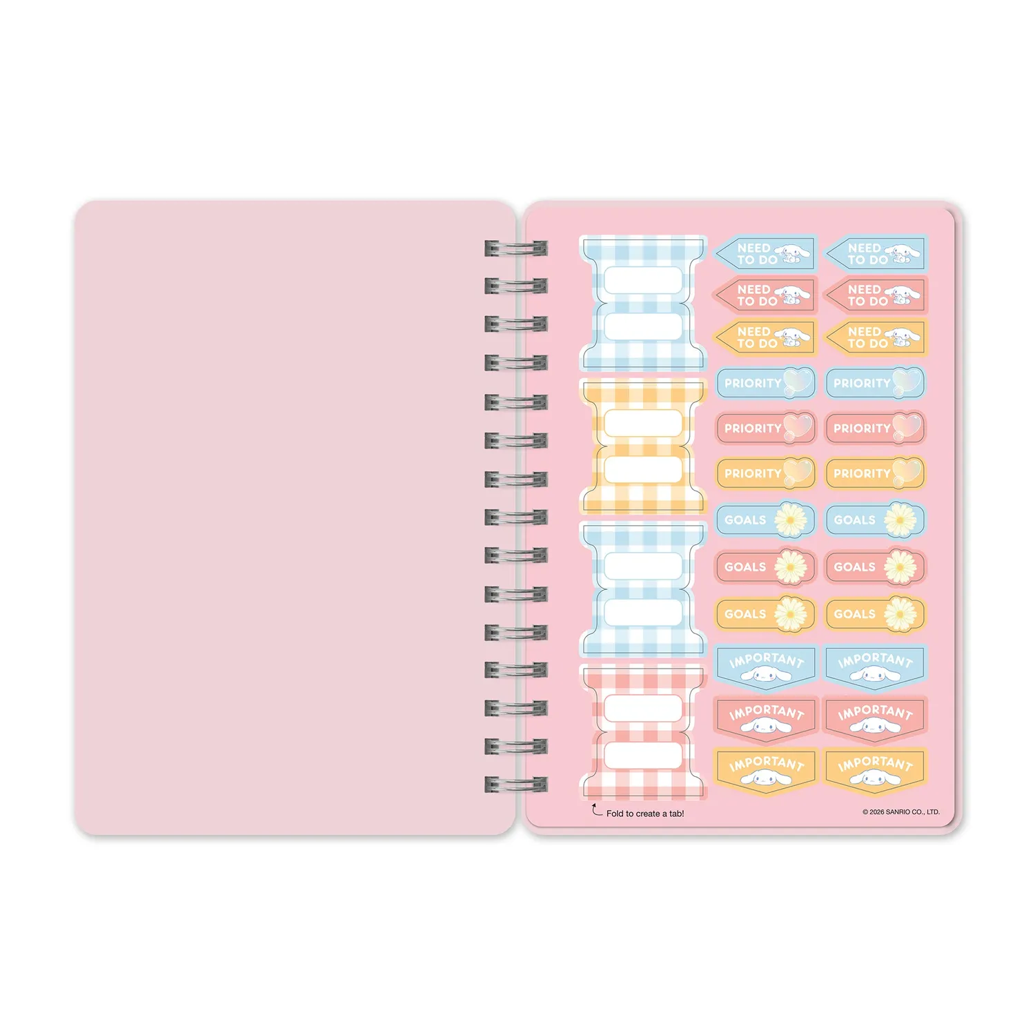 Studio Oh! Cinnamoroll Sweet Daisies Agatha notatbok med klistremerker