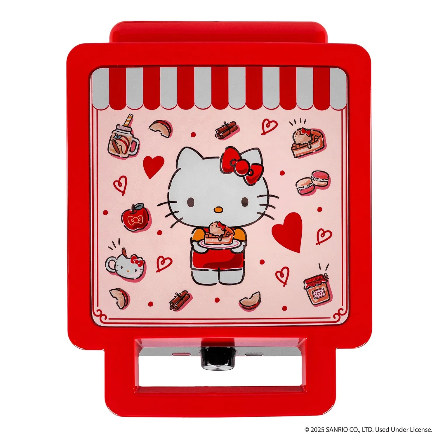 Hello Kitty Deluxe vaffeljern rød med justerbar varme
