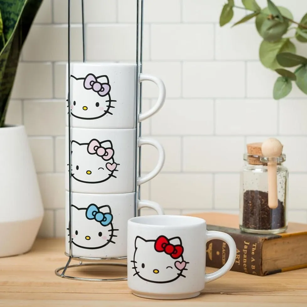 Hello Kitty Winking Hearts 5-Piece Ceramic Mug Stack stablekrus 4 kopper