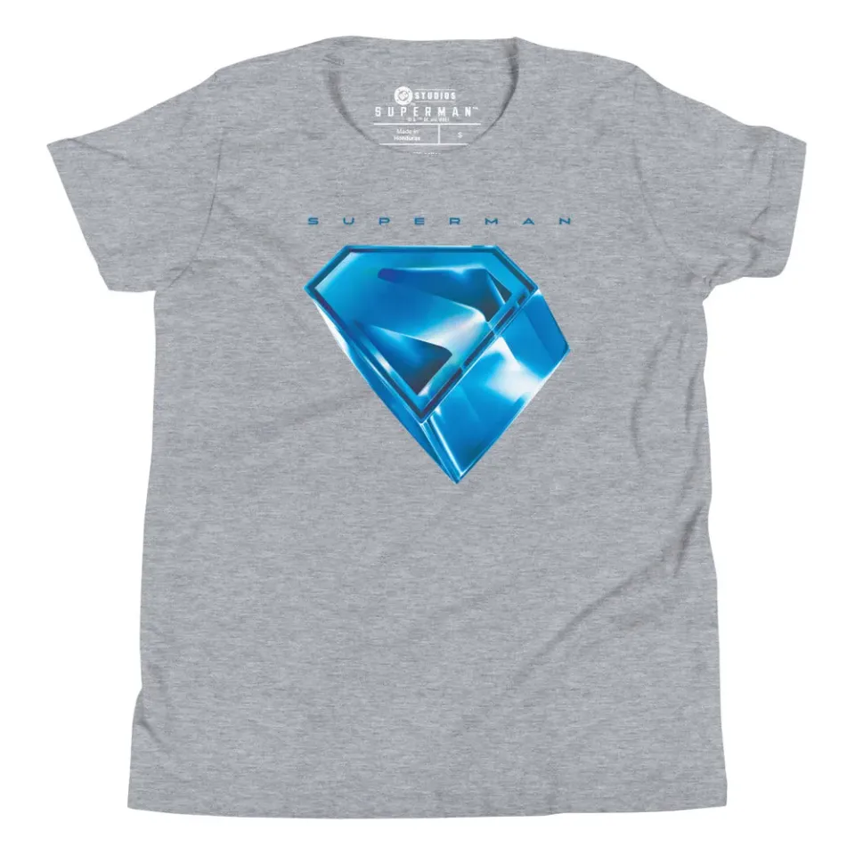 Batman Superman (2025 Movie) Stylized S-Shield barne-t-skjorte Athletic Heather