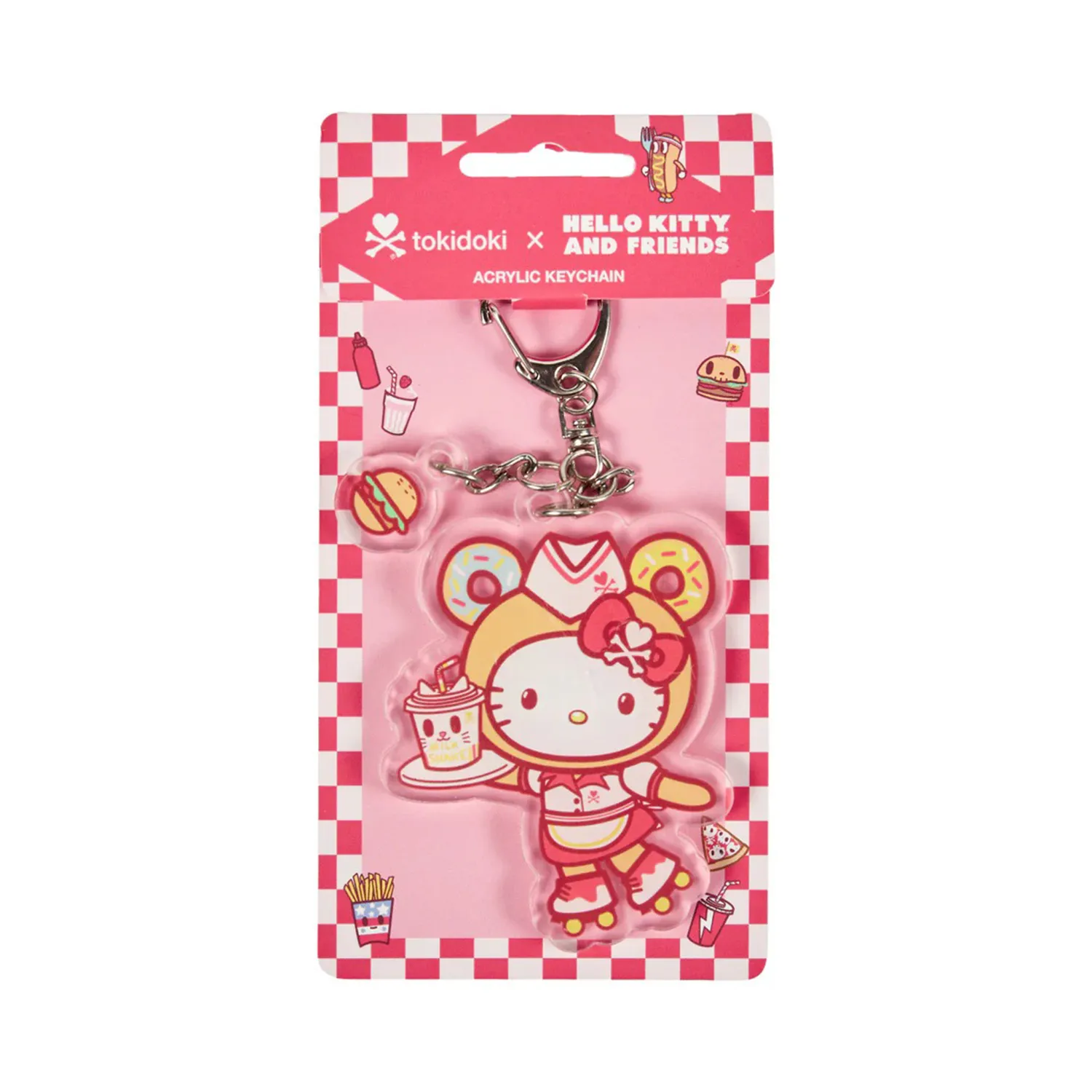 Hello Kitty x tokidoki Drive-In Acrylic Keychain nøkkelring Fast Food