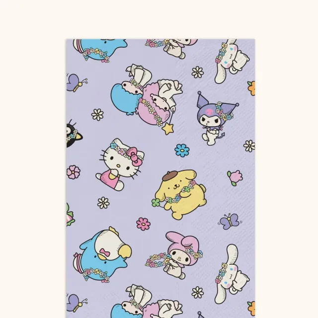 Hello Kitty and Friends x Studio Oh! Flower Crowns gjestehåndklær papir 32 stk