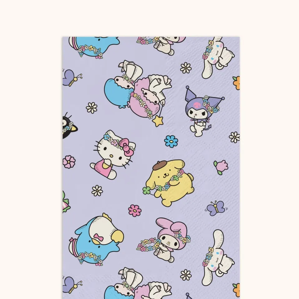 Hello Kitty and Friends x Studio Oh! Flower Crowns gjestehåndklær papir 32 stk