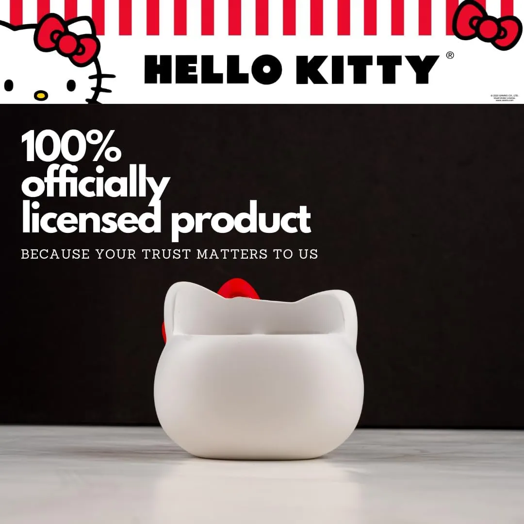 Hello Kitty Classic Cutie tannbørsteholder med rød sløyfe – polyresin