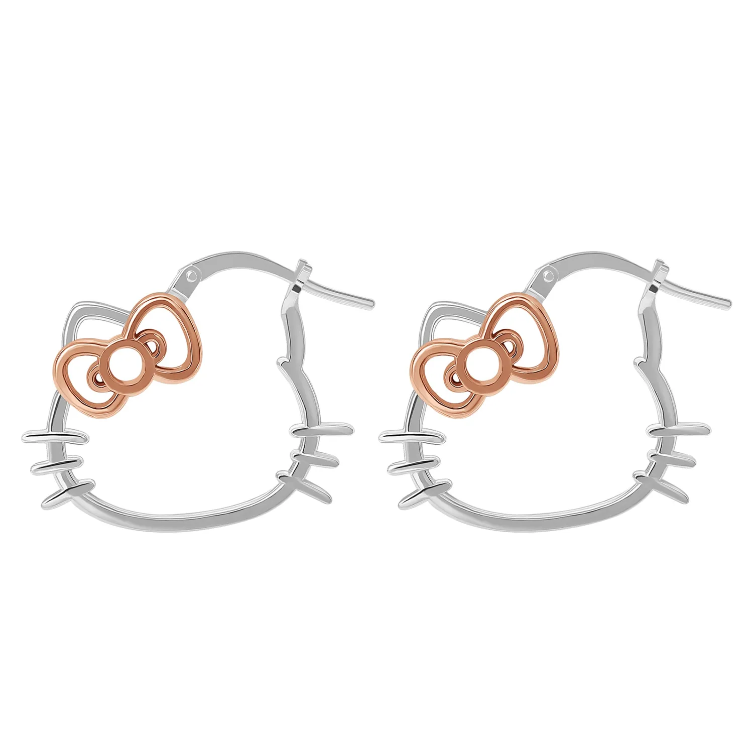 Hello Kitty Sterling Silver Hoop Earrings øredobber i 925 sølv
