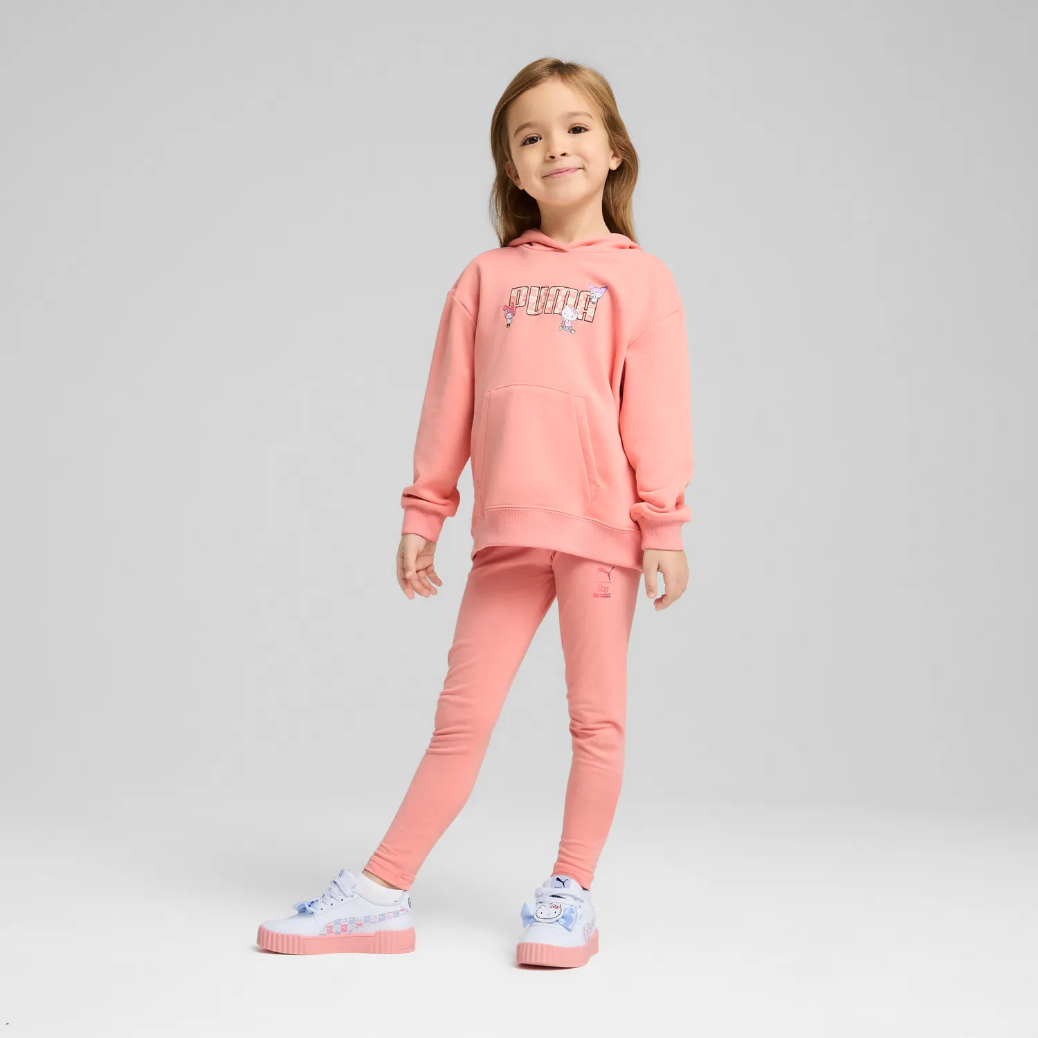 Hello Kitty x PUMA Kids Relaxed Hoodie hettegenser Pink Fruit