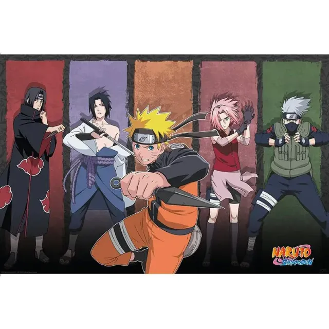 Neo Tokyo Naruto Shippuden Team 7 & Itachi papirplakat 91,5 × 61 cm