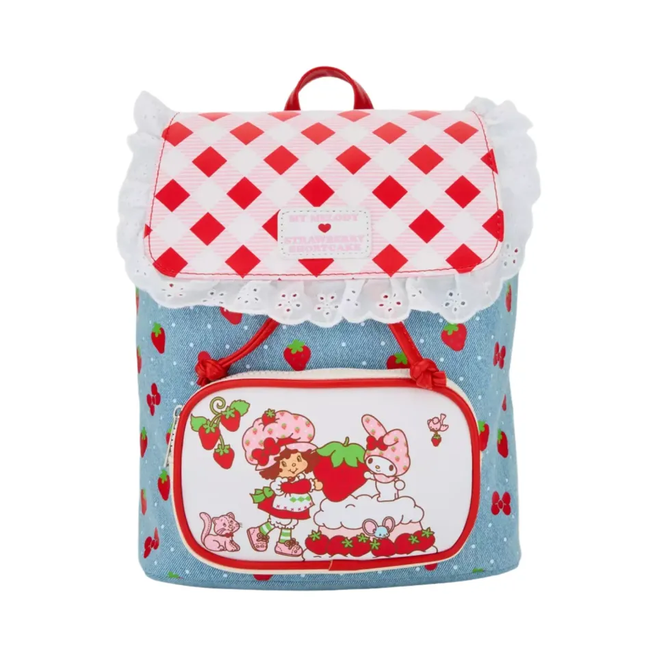 My Melody x Strawberry Shortcake mini-ryggsekk justerbare stropper