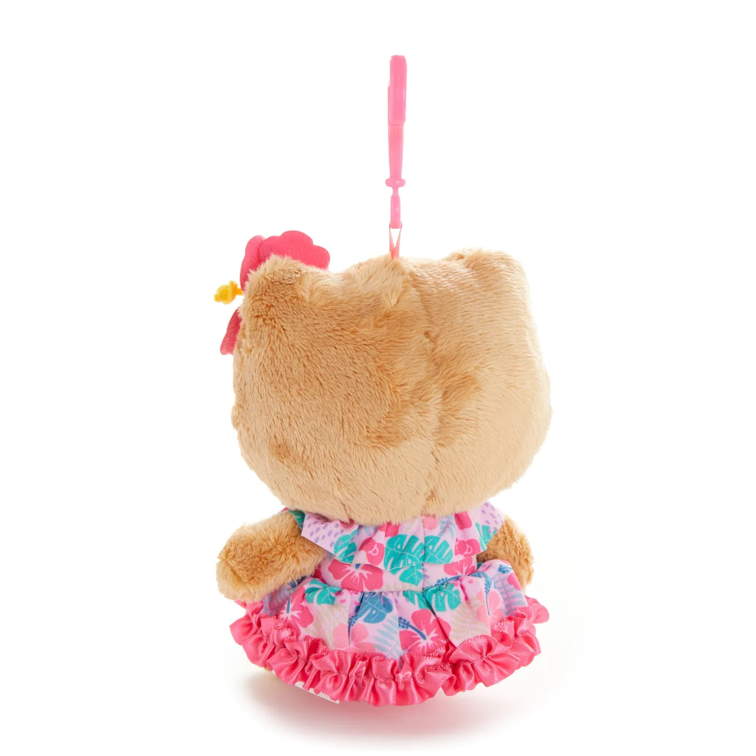 Hello Kitty Island Hibiscus Series Tan Plush Mascot Clip plysjklips