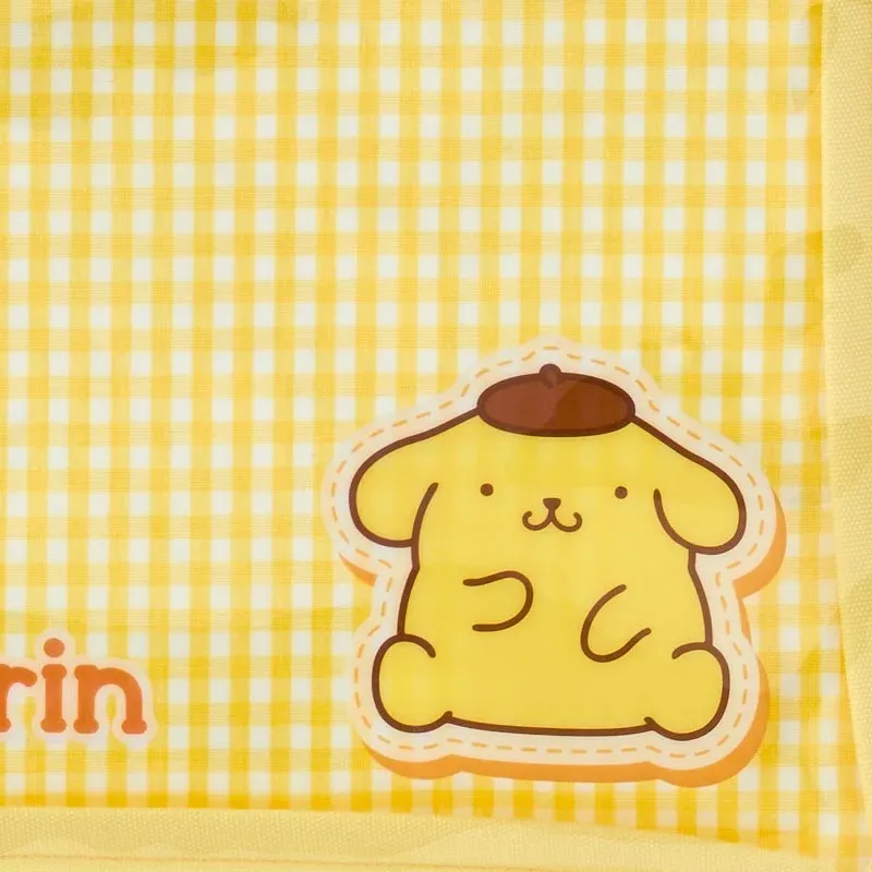 Hello Kitty Pompompurin Gingham flat pouch med gjennomsiktig front