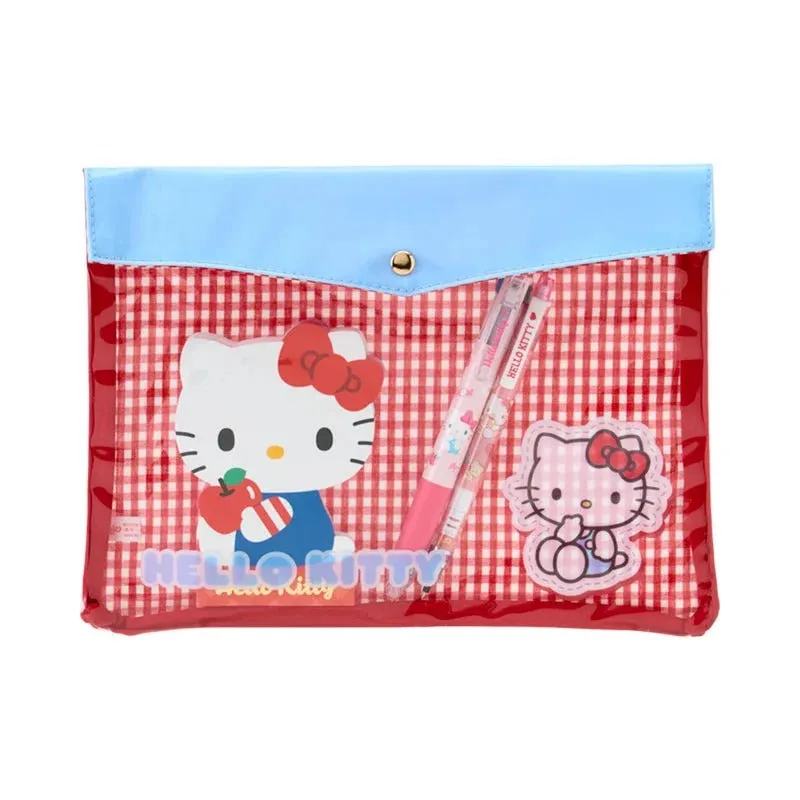 Hello Kitty Gingham Flat Pouch flatmappe rutete