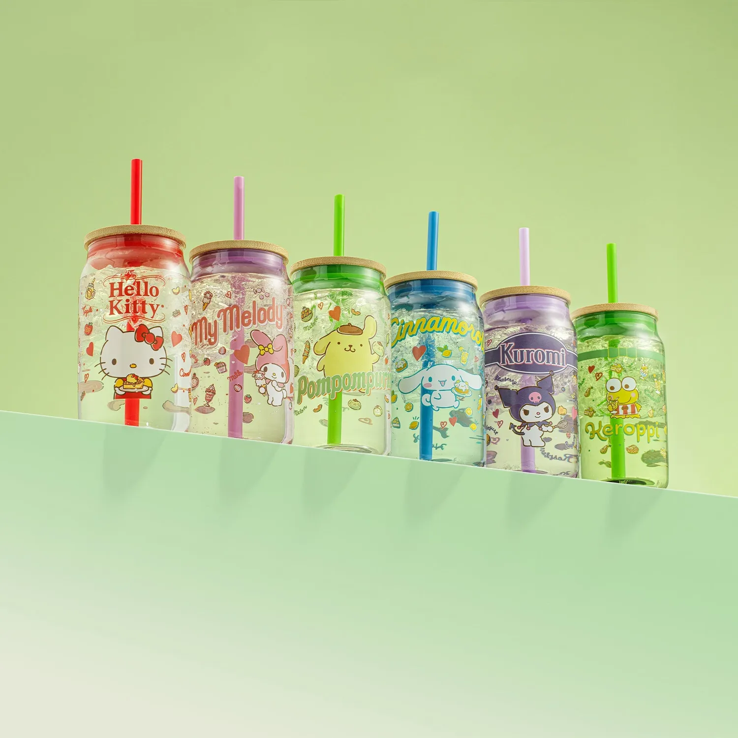 Hello Kitty Favorite Flavor Lidded Glass Tumbler glass med lokk 473 ml
