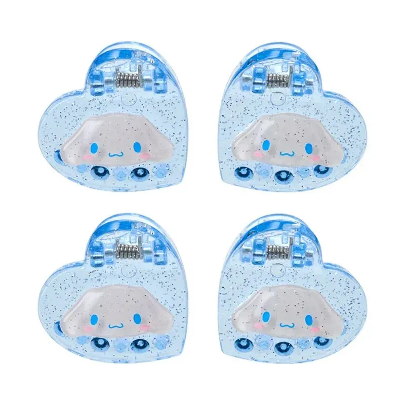 Hello Kitty Cinnamoroll Mini Glitter hårklyper 4-pakning
