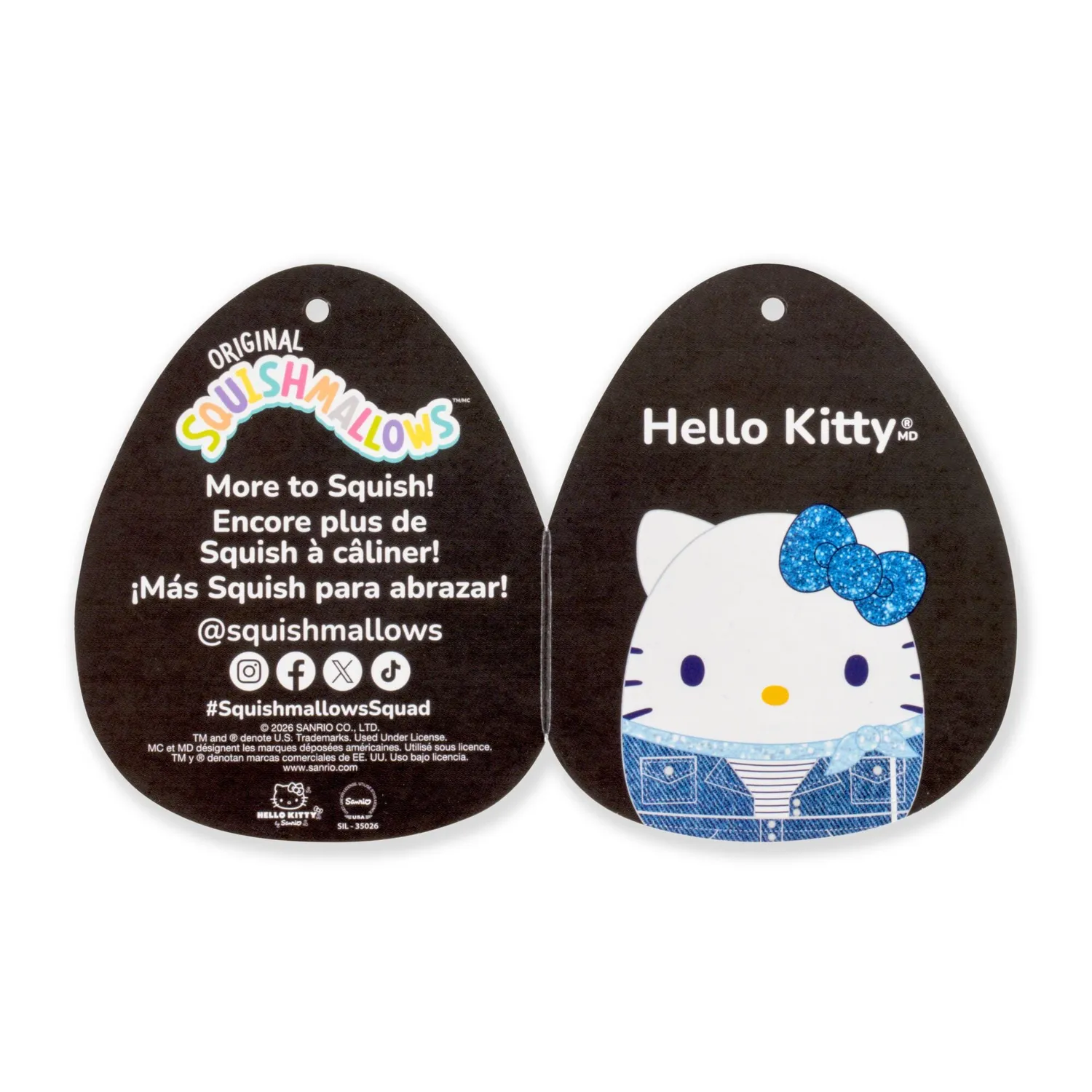 Hello Kitty Squishmallows 12" Denim kosedyr