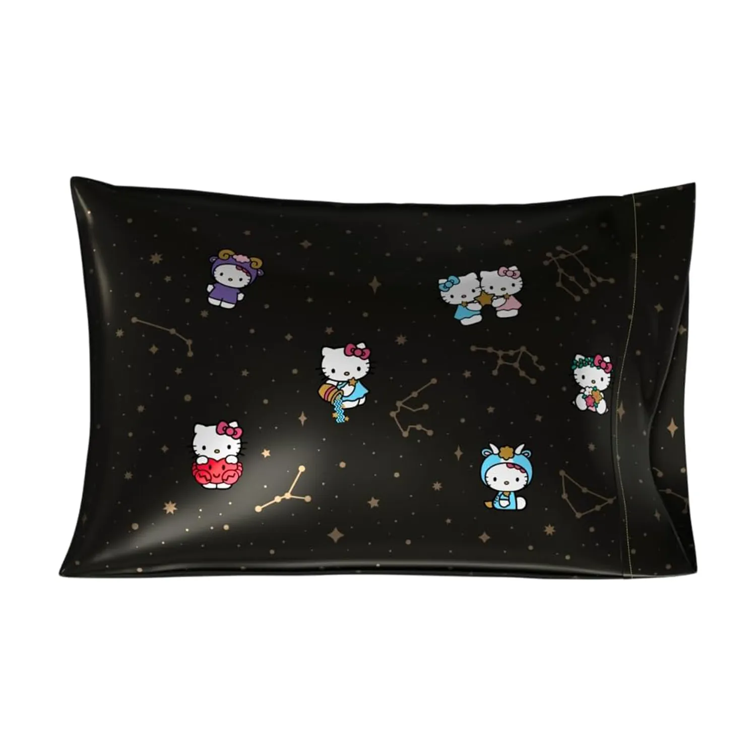 Hello Kitty Zodiac satin putetrekk standardstørrelse vendbart