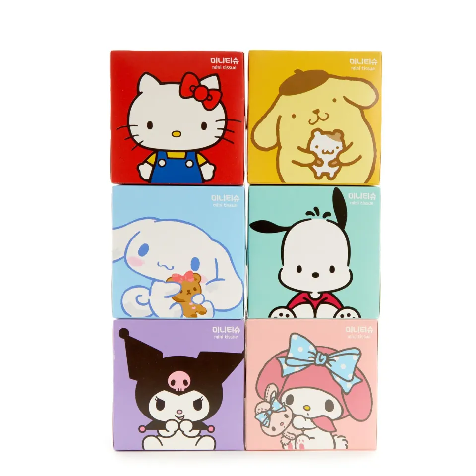 Hello Kitty and Friends mini lommetørklebokser 6-pakning 2-lags