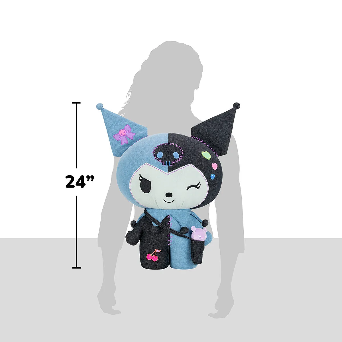 Hello Kitty Kuromi 24" Ultra-Premier Denim Patchwork Plush kosedyr