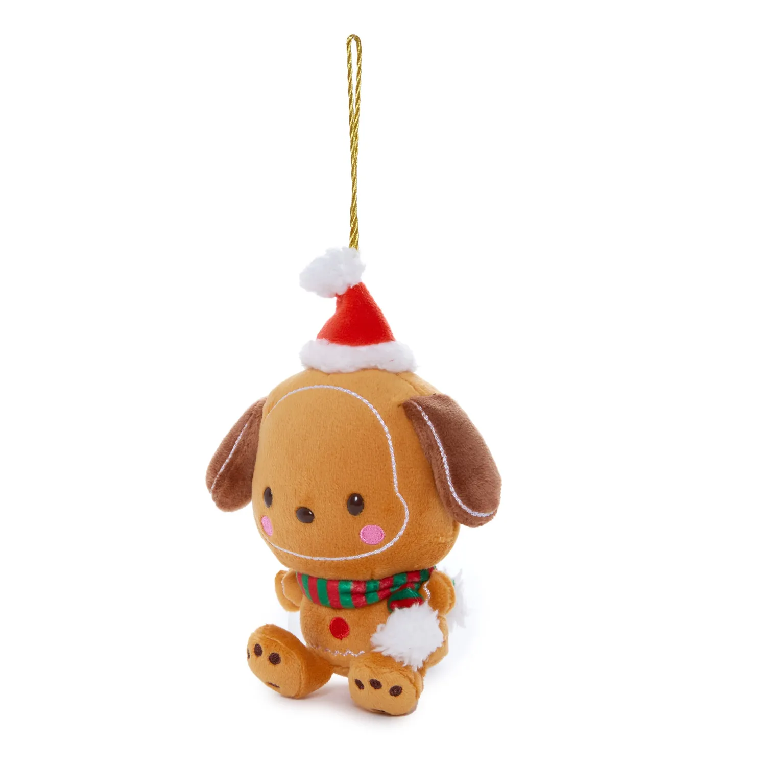 Hello Kitty Holiday Gingerbread Friends Pochacco Plush Ornament juletrepynt