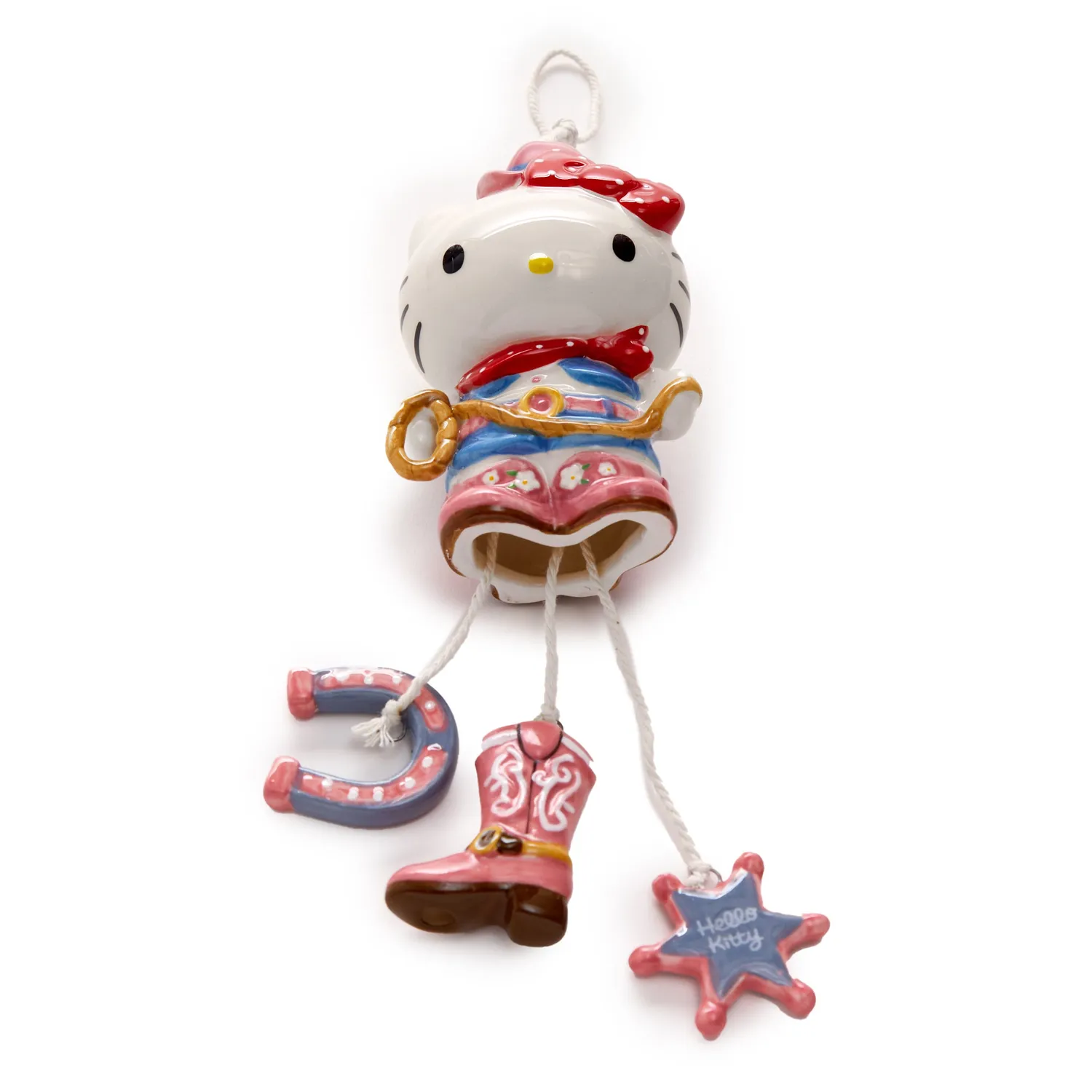 Hello Kitty Cowgirl keramisk vindspill håndmalt