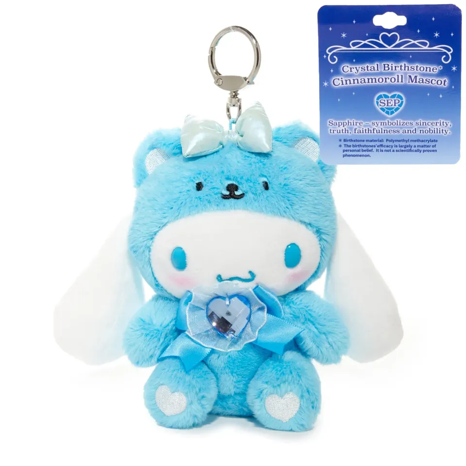 Hello Kitty Cinnamoroll Birthstone Mascot Keychain nøkkelring september safir