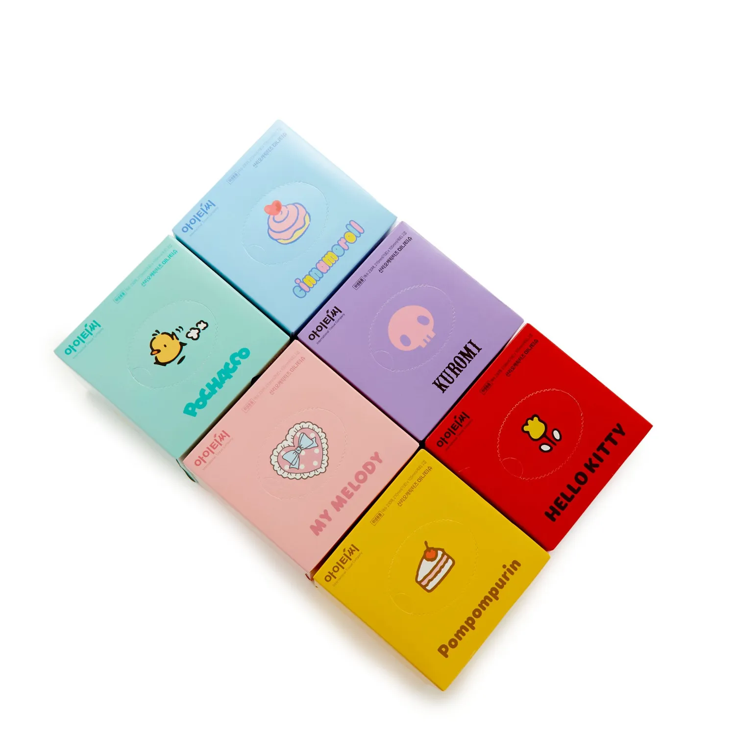 Hello Kitty and Friends mini lommetørklebokser 6-pakning 2-lags