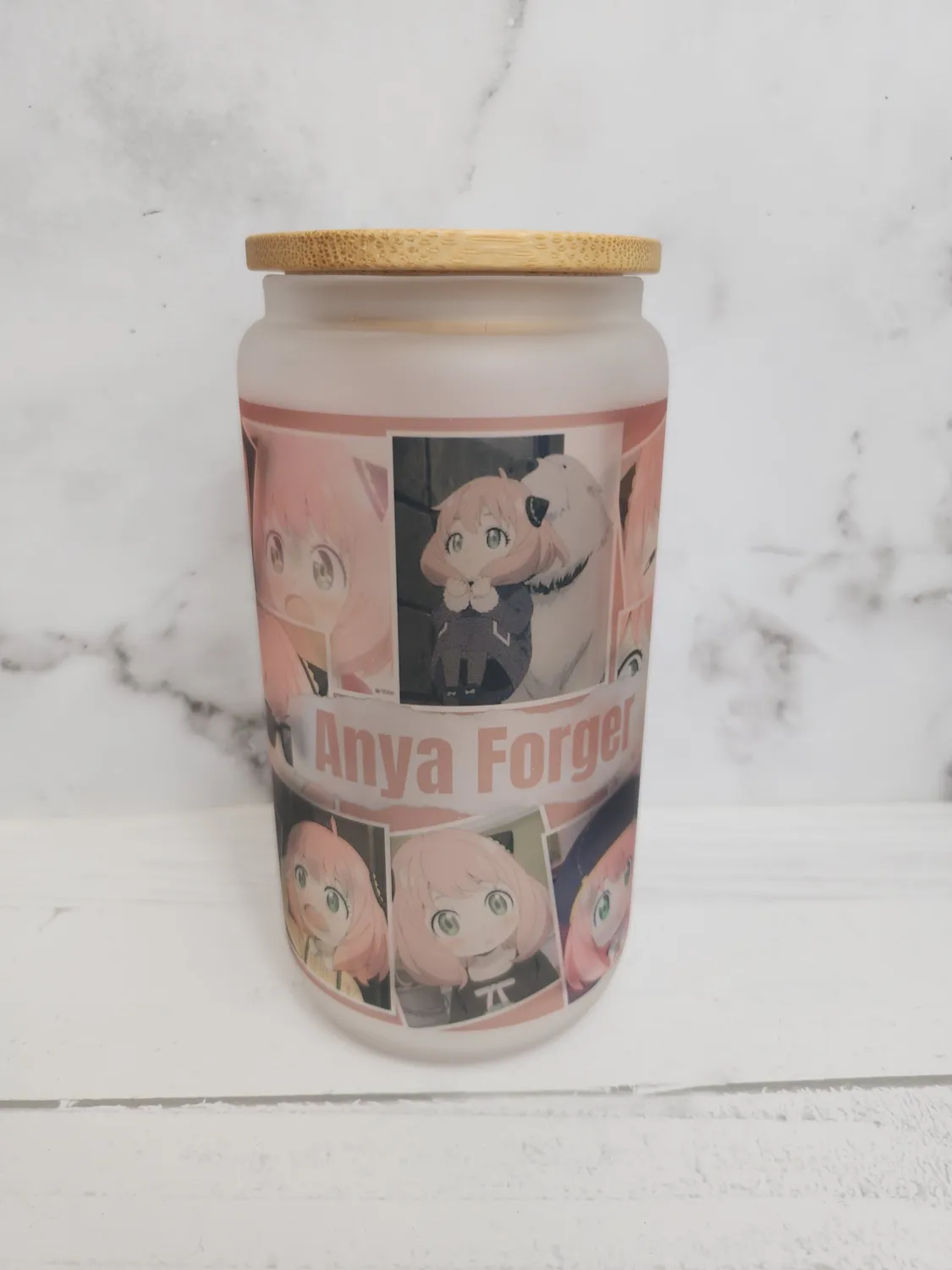 Anitaku Telepath Girl glasskopp 16 oz med bambuslokk