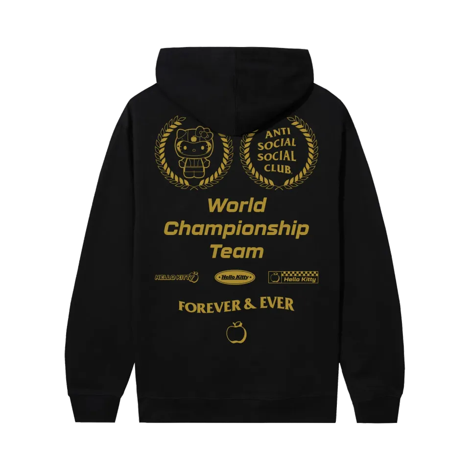 Anti Social Social Club x Hello Kitty World Champ hettegenser svart XS–2XL
