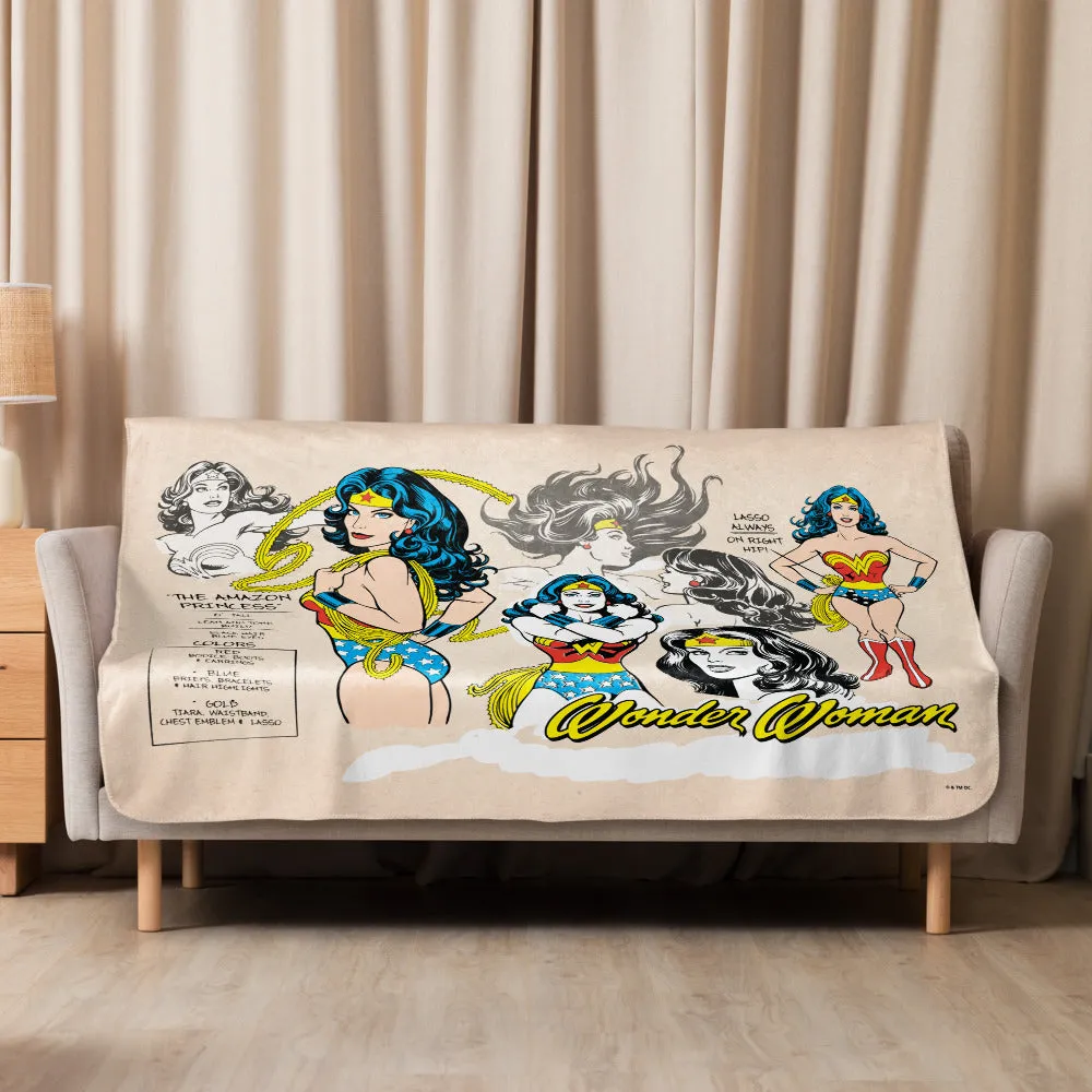 Batman Wonder Woman The Amazon Princess sherpapledd 50 x 60 tommer
