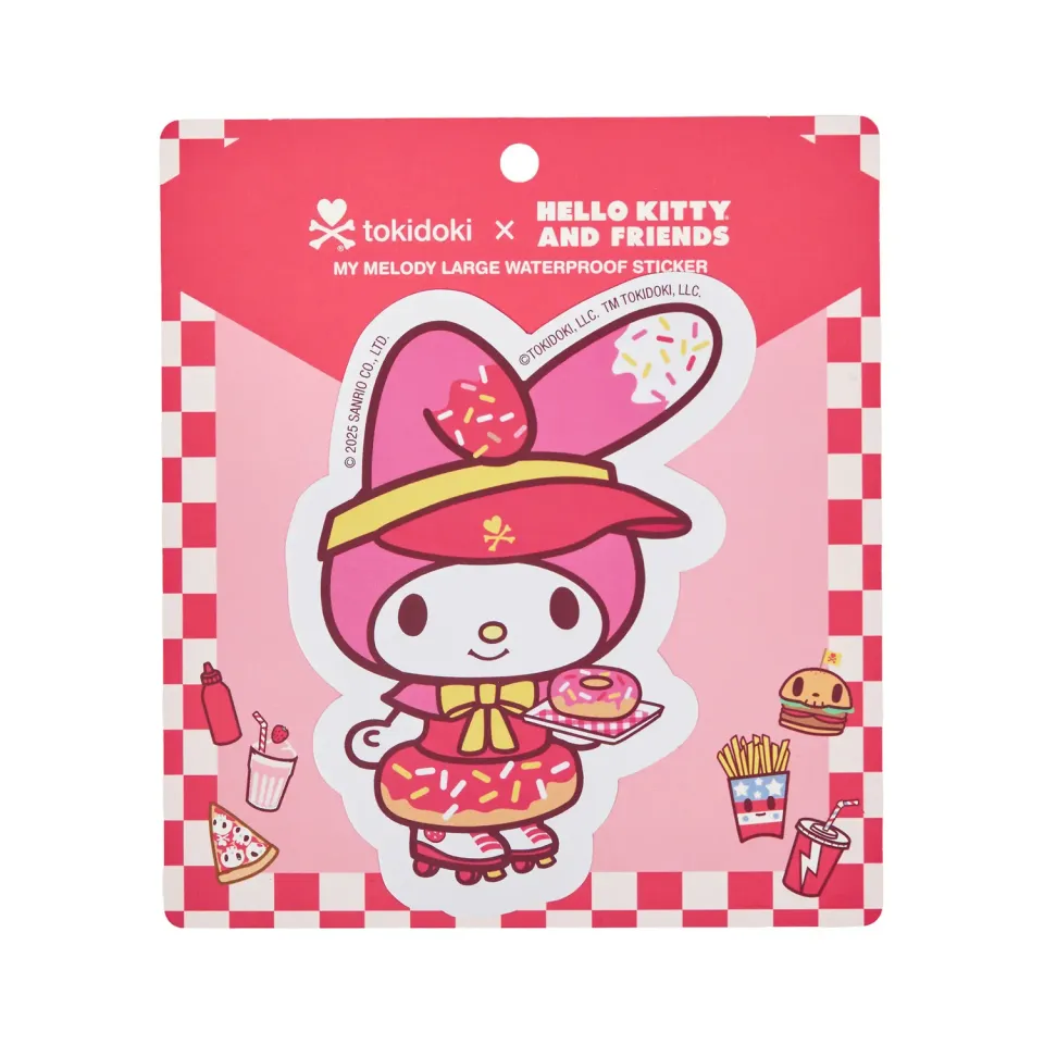 Hello Kitty My Melody x tokidoki Fast Food klistremerke stort