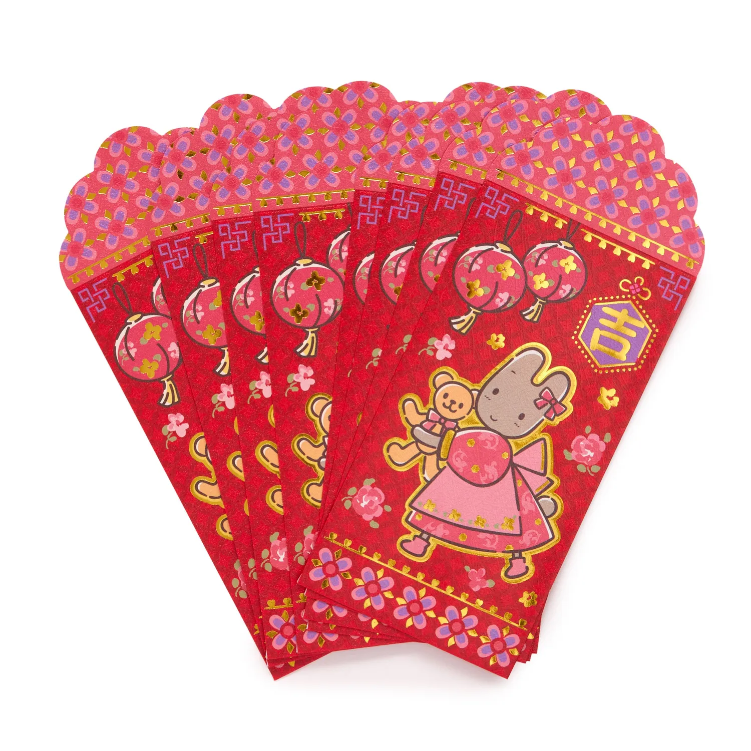 Hello Kitty Marroncream 8-pc Vertical Enclosure Envelopes røde konvolutter