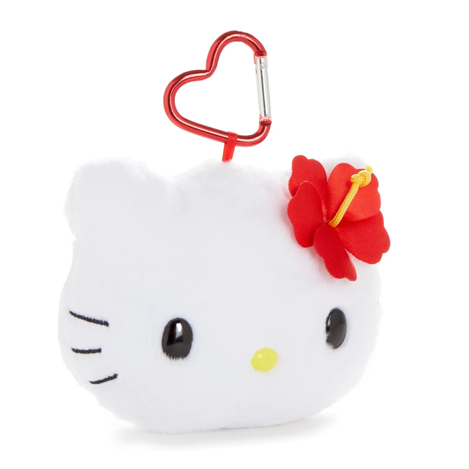 Hello Kitty Island Hibiscus Series White Plush Mini Face Pouch