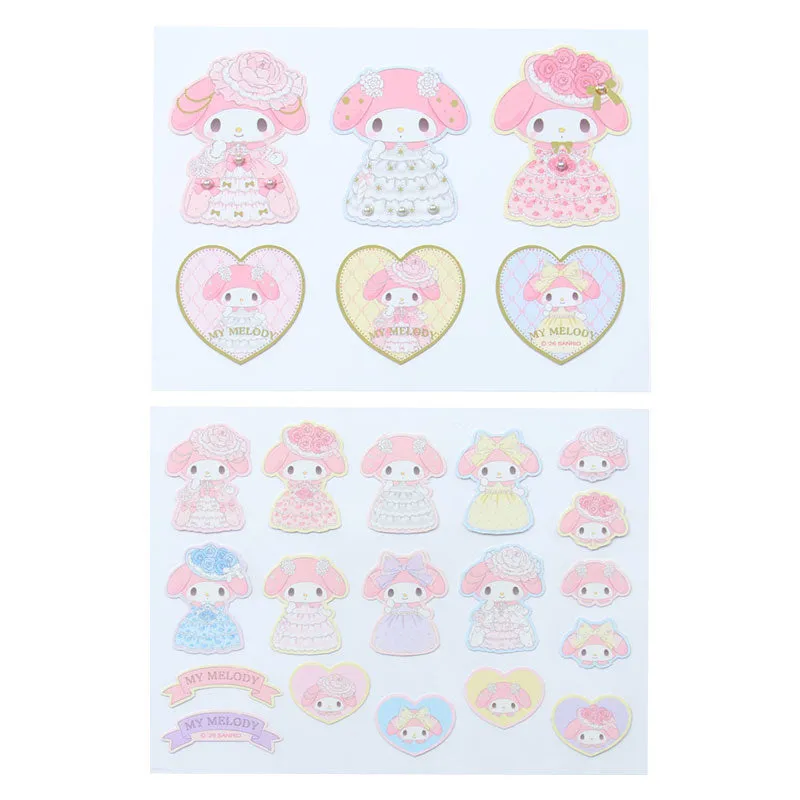 Hello Kitty Lady My Melody 24-pc Sticker Set klistremerker 24 deler perlemor