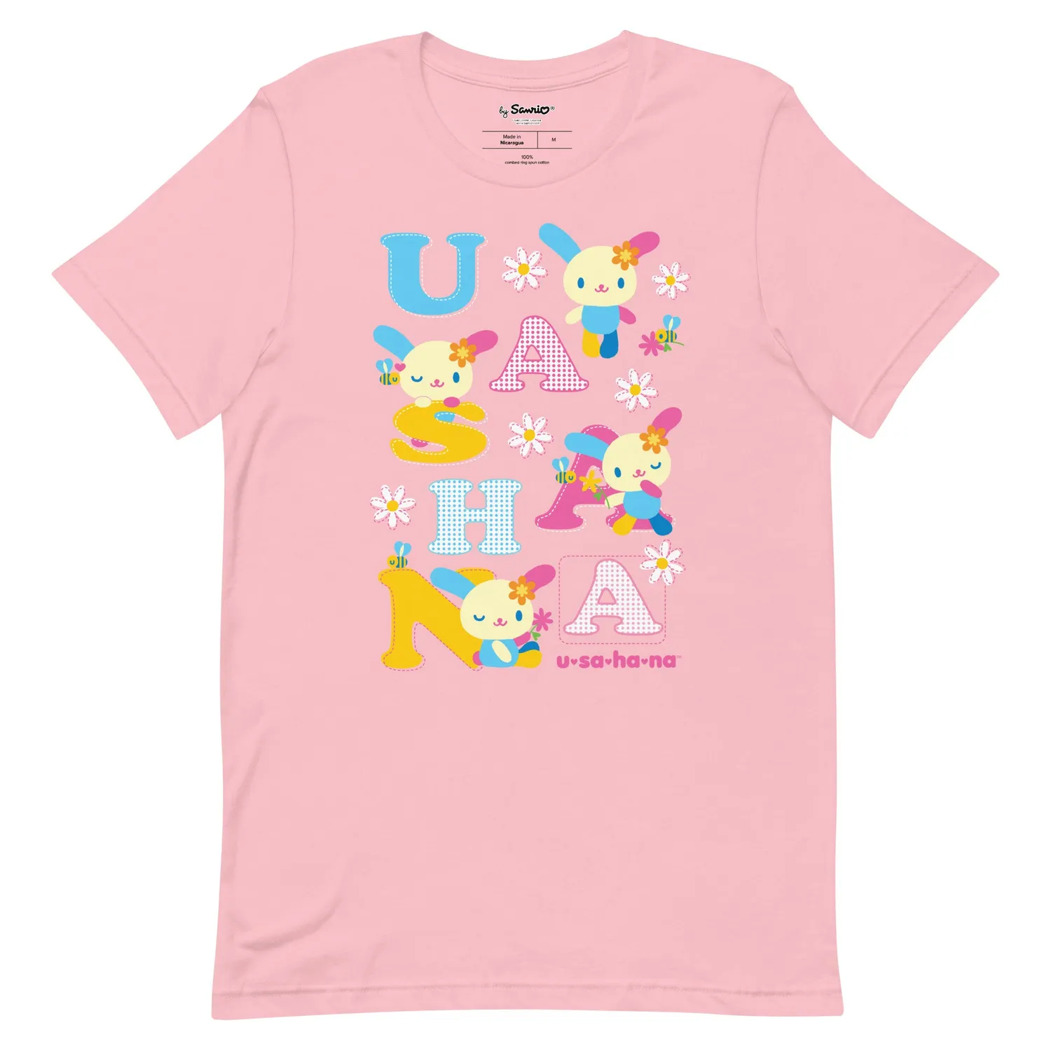 Hello Kitty U*SA*HA*NA Scattered Letters T-skjorte svart