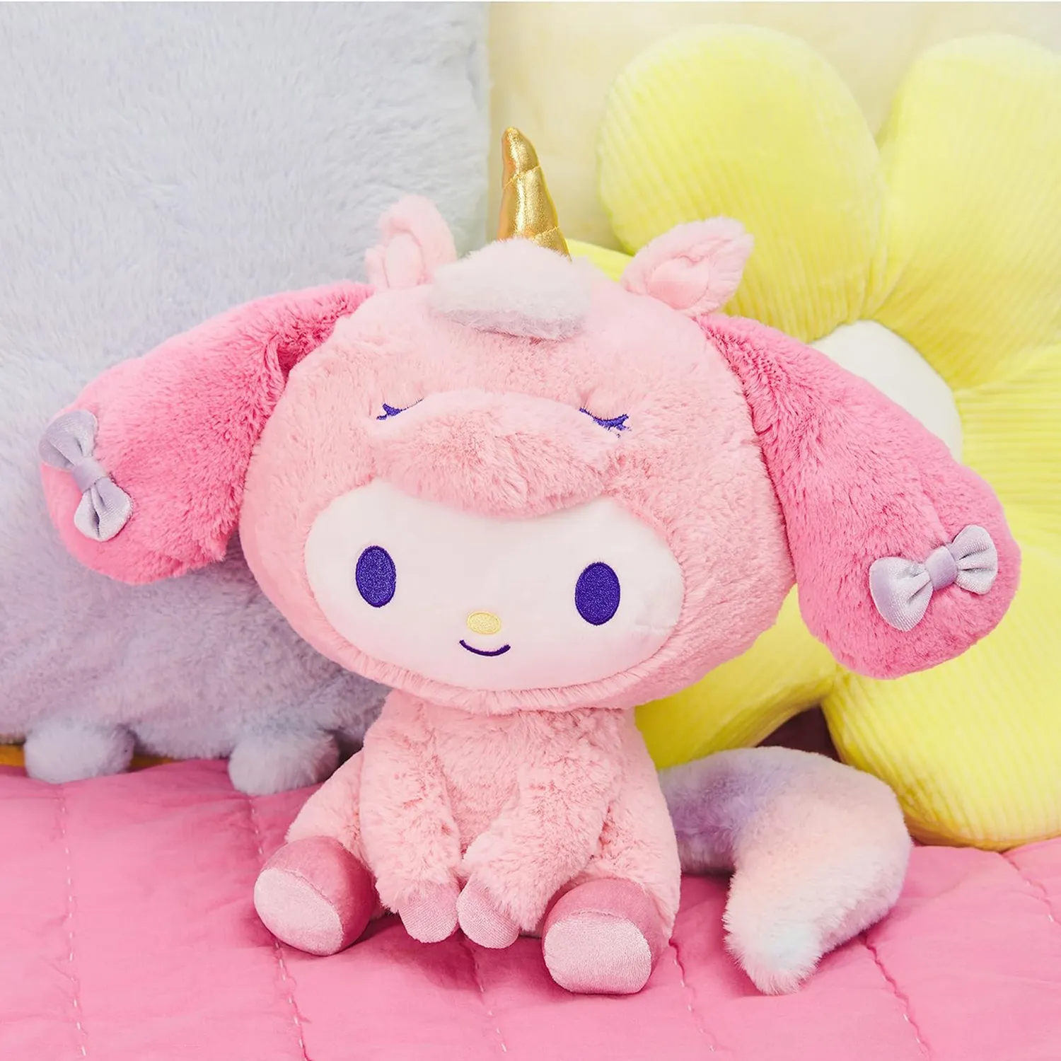 Hello Kitty My Melody x GUND 10" Unicorn kosedyr rosa