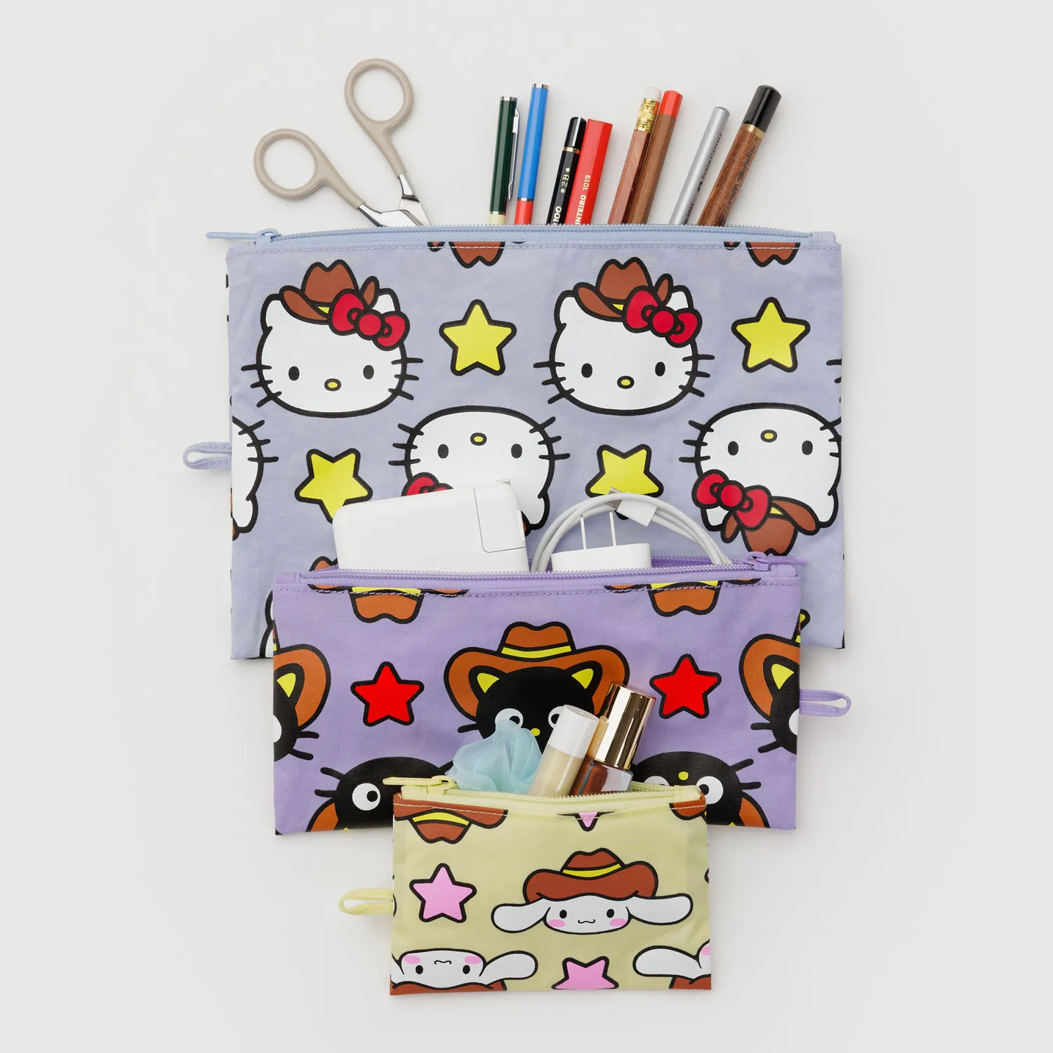 BAGGU Hello Kitty and Friends Western flate punger 3-pakning nylon