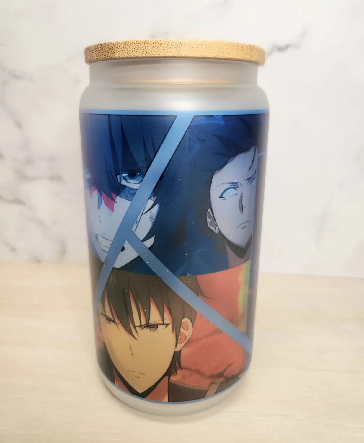Anitaku Jinwoo 16oz glasskopp med bambuslokk