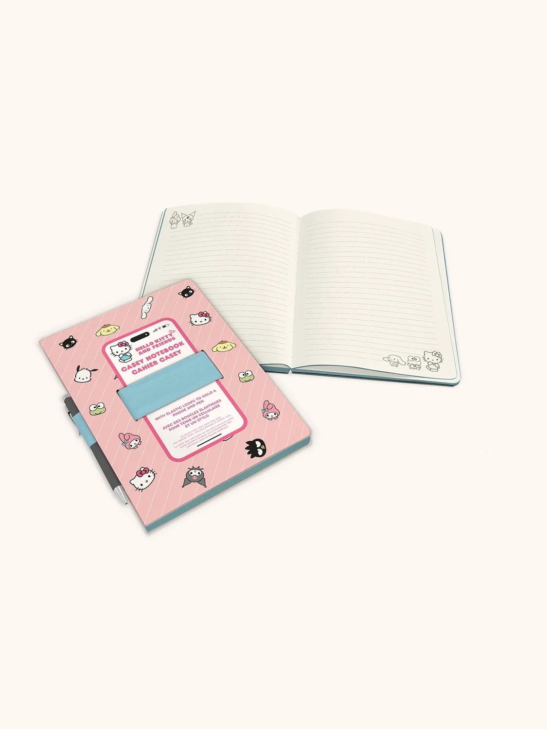 Hello Kitty and Friends Studio Oh! Casey Notebook notatbok rosa