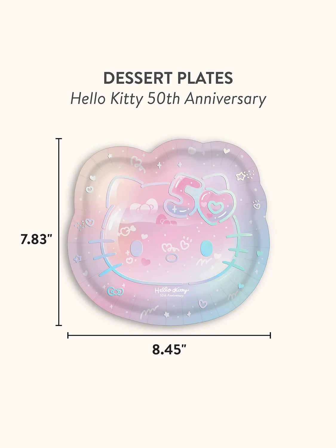 Hello Kitty x Studio Oh! 50th Anniversary Dessert Plates papptallerkener 8-pakning