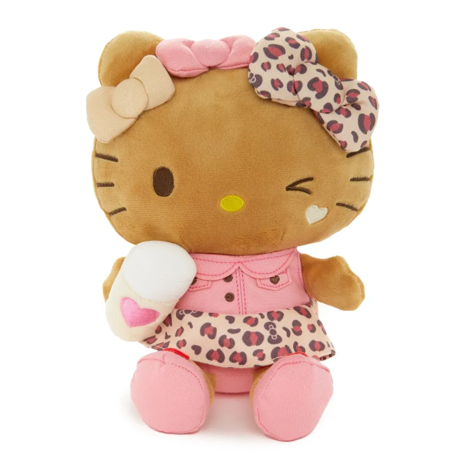 Hello Kitty Trendy Birthday 8″ Plush-bamse, brun leopard