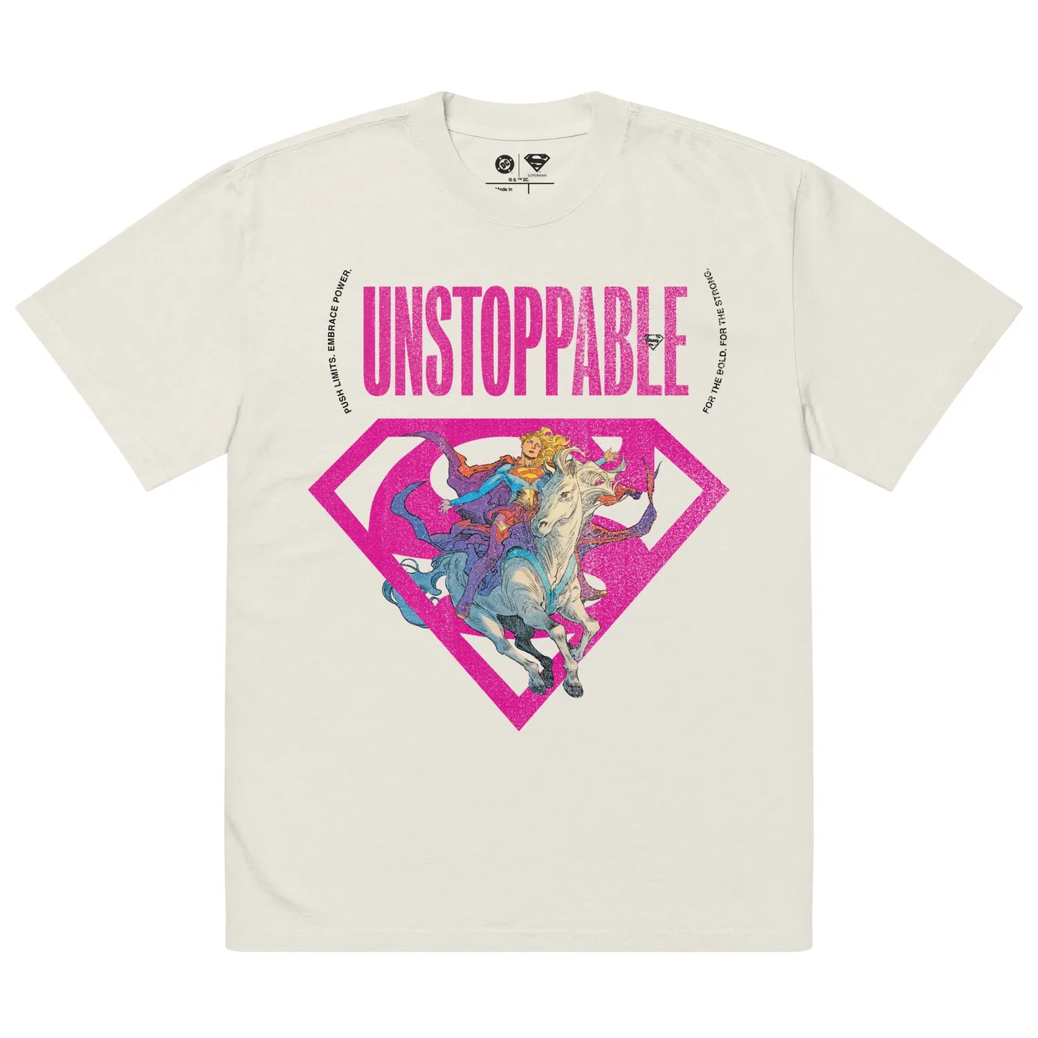 Batman Supergirl Unstoppable oversized T-skjorte Faded Black