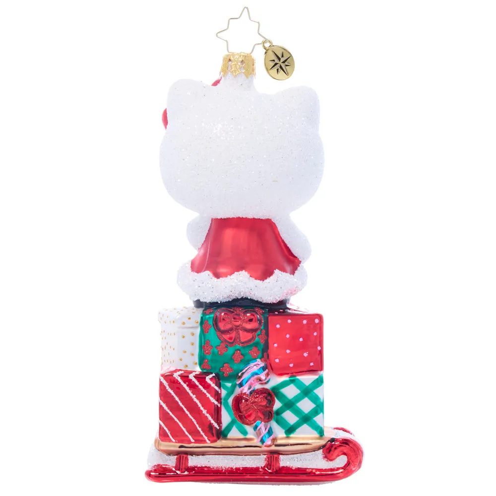 Hello Kitty x Christopher Radko Happy Holidays glasspynt håndlaget
