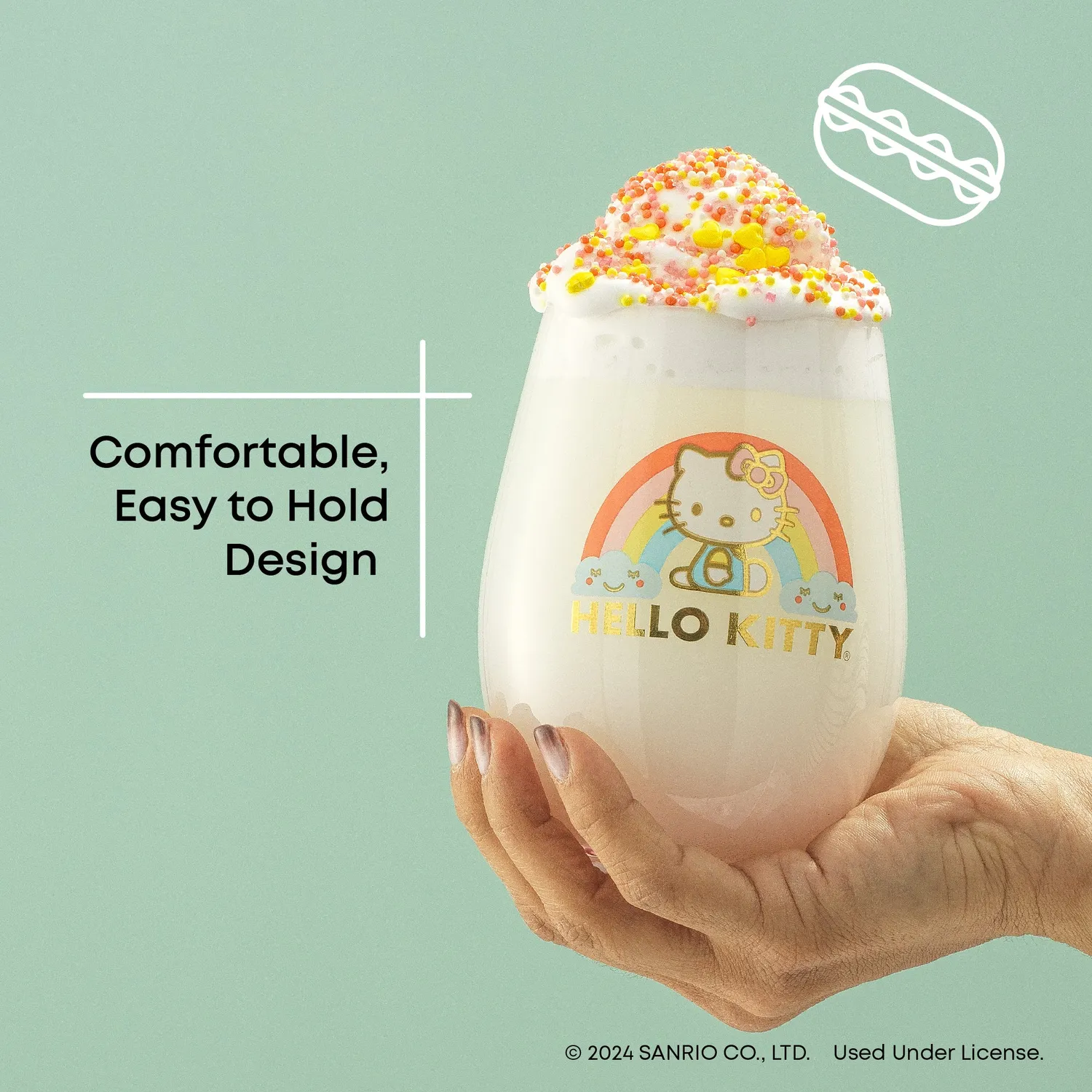 Hello Kitty Sweet Rainbow glass uten stett 4-pakning ombre