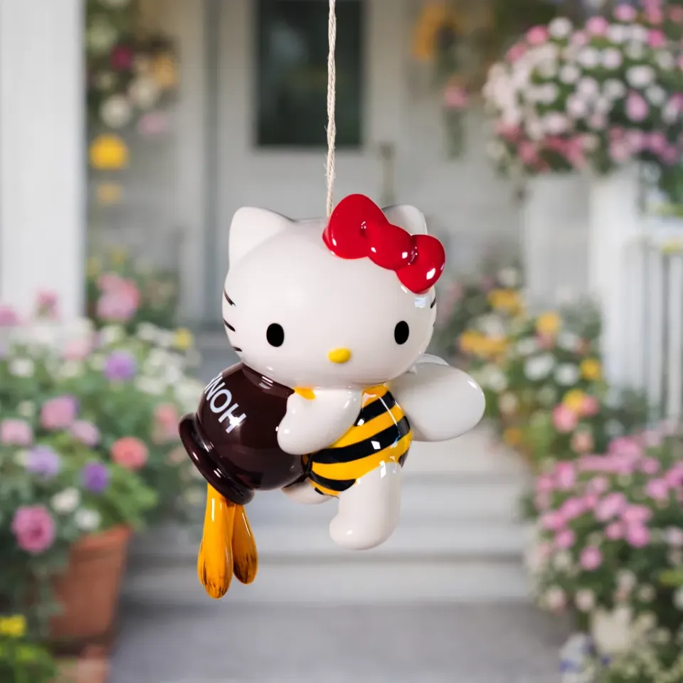 Hello Kitty Bumblebee Ceramic Wind Chime vindspill keramikk