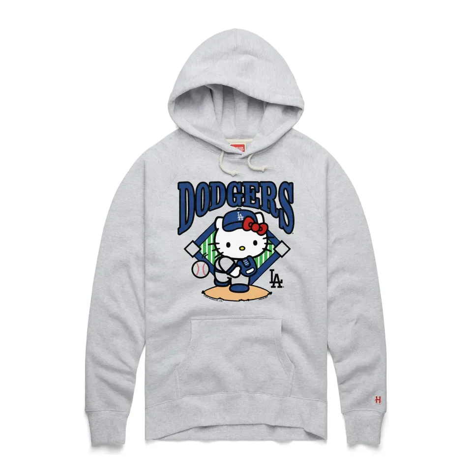 Hello Kitty x Los Angeles Dodgers First Pitch Hoodie hettegenser Ash XS