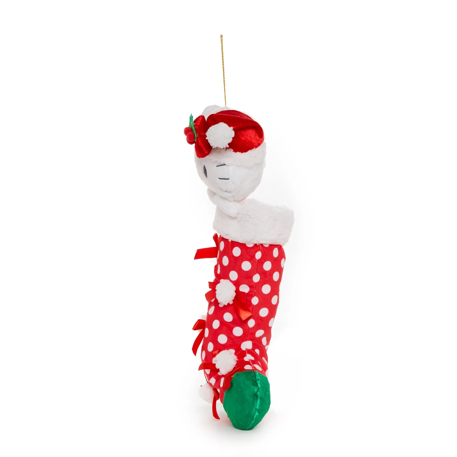 Hello Kitty Holiday Bows Stocking julestrømpe rød 1 stk broderte detaljer