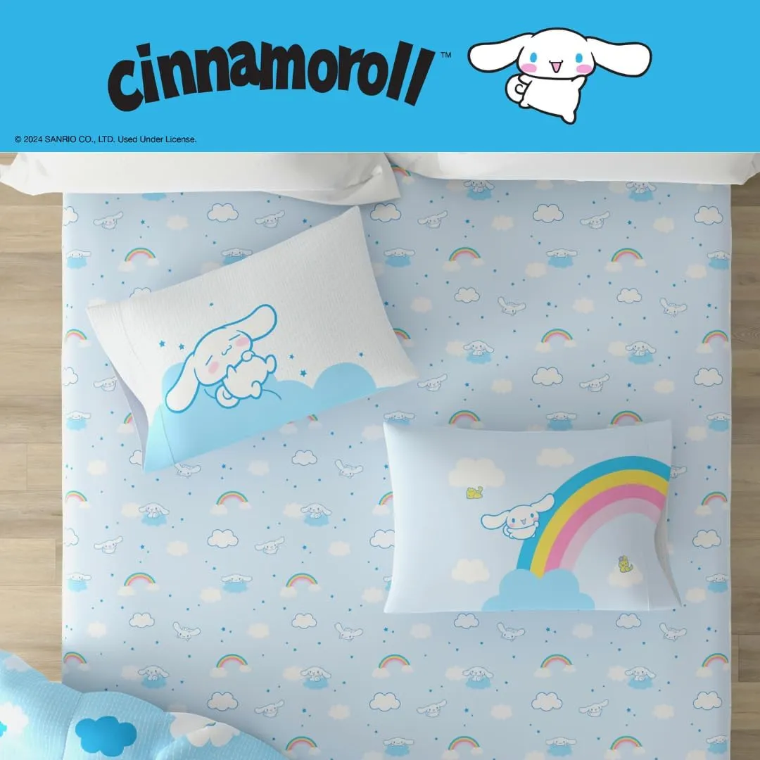 Hello Kitty Cinnamoroll Cloudy Days sengetøy Twin 4 deler vendbart