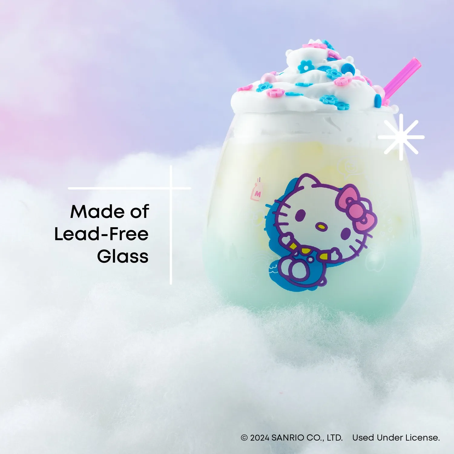 Hello Kitty and Friends Above the Clouds glass uten stett 4-pakning